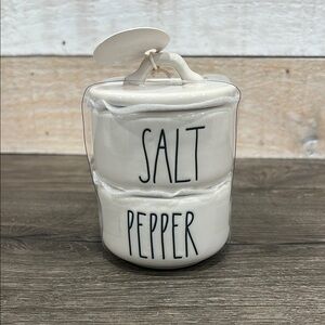 Rae Dunn White Salt and Pepper Stackable Set